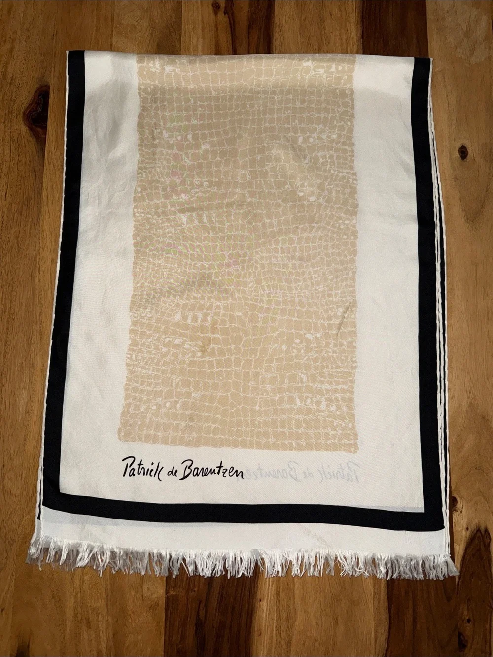 Vintage Patrick de Barentzen Croc Print Silk Scarf